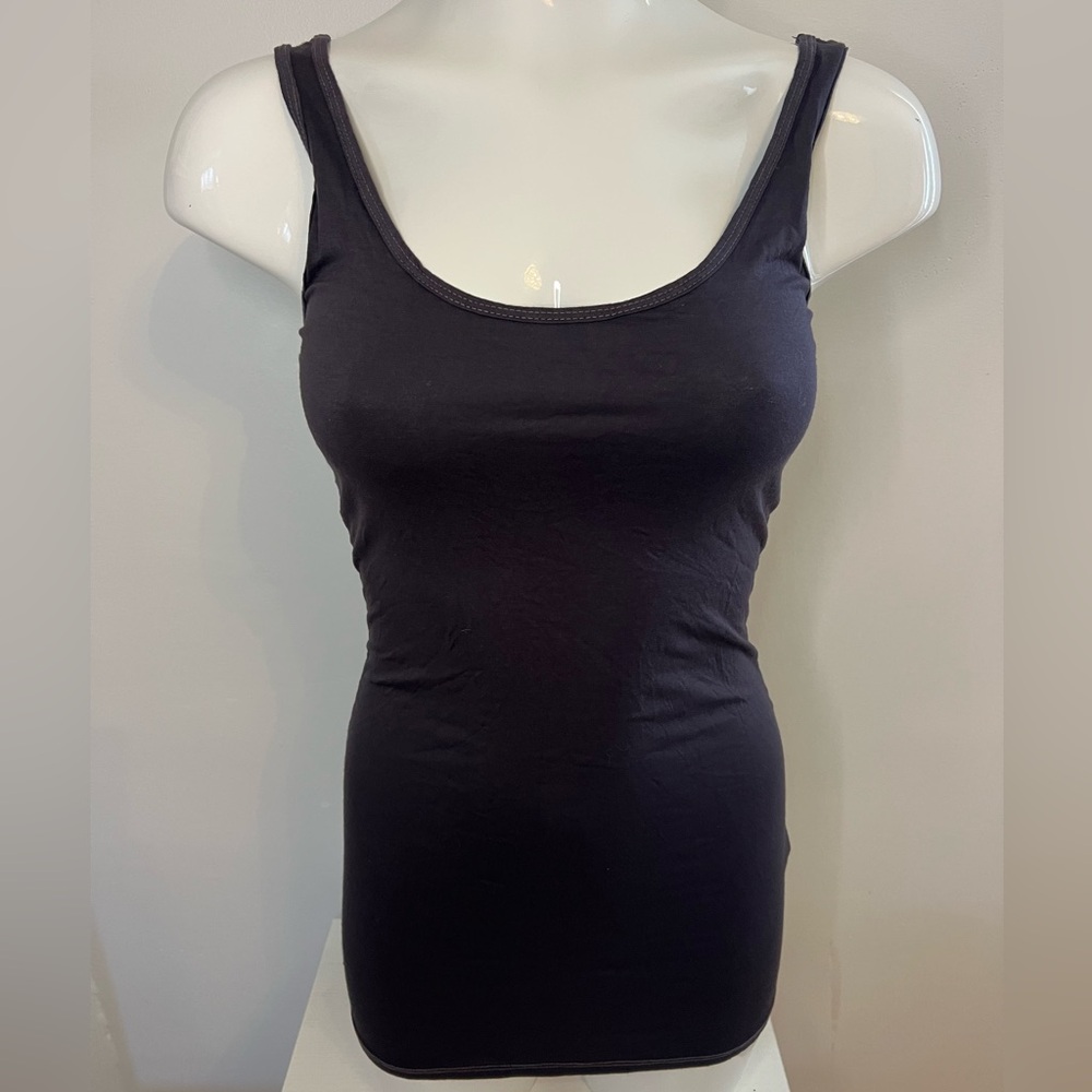 Women’s Long Tank Top Dark Grey by Three Dots Size Small